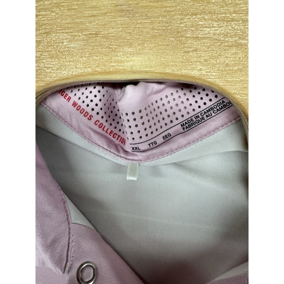 Tiger Woods Collection Nike Polo Shirt Pink Striped Golf Men's 2XL Palm Beach‎ - Picture 3 of 6